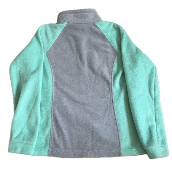 Columbia Kids Full Zip Fleece Jacket Mint/gray Colorblock Size L Cozy Fall Soft - Picture 3 of 8